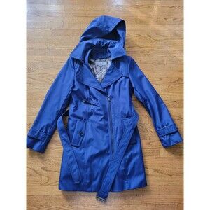 Marc New York Womens Hooded Soft Shell Belted Trench Coat Small